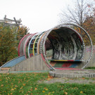 Enclosed park seating area